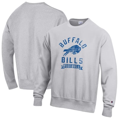  Buffalo Bills Champion Reverse Weave Fleece Pullover Sweatshirt - Heather Gray