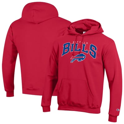 Buffalo Bills Champion Powerblend Arch over Logo Hoodie - Red