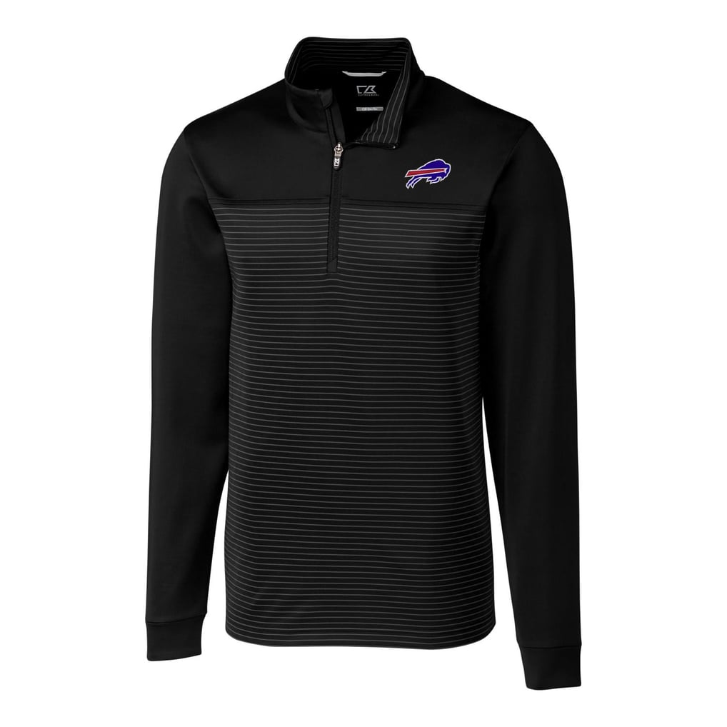 Buffalo Bills Cutter & Buck Big & Tall Traverse Stripe Quarter-Zip Pullover Jacket - Black