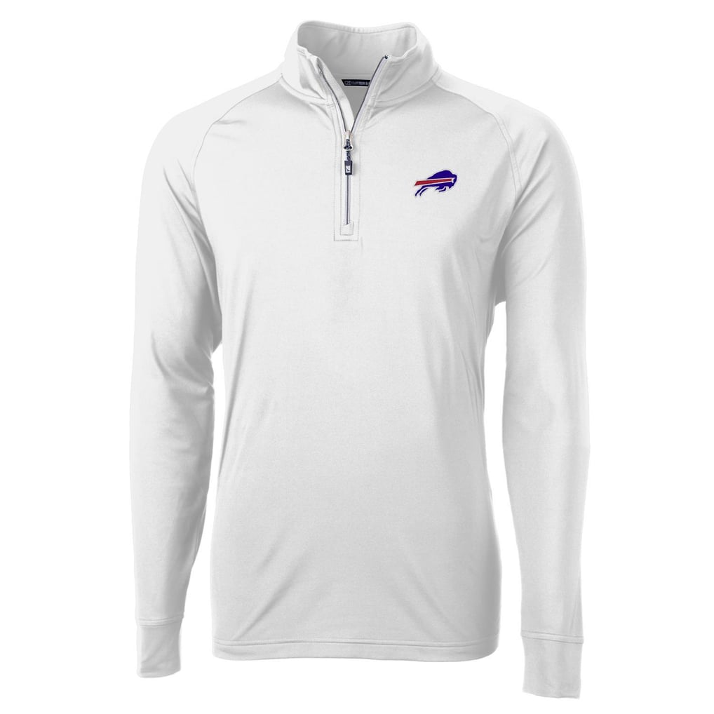 Buffalo Bills Cutter & Buck Adapt Eco Knit Quarter-Zip Pullover Jacket - White