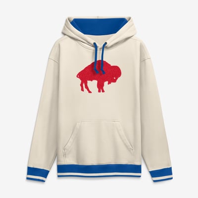 Buffalo Bills Fanatics Chenille Heavyweight Fleece Hoodie - Cream