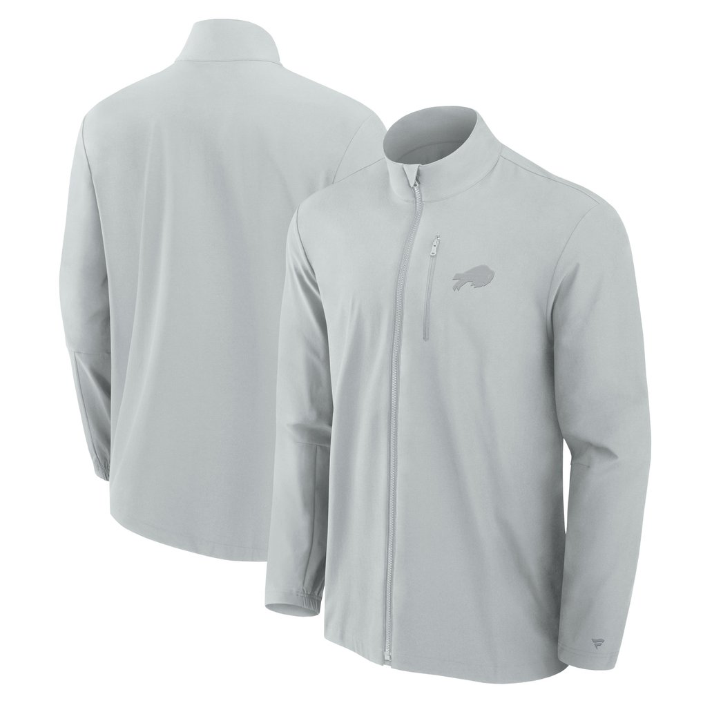 Buffalo Bills Fanatics Front Office Micro Tonal Lightweight Full-Zip Jacket - Gray
