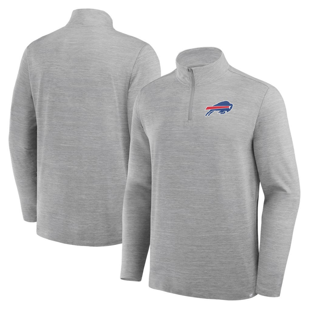 Buffalo Bills Fanatics Clutch Quarter-Zip Pullover - Heather Gray