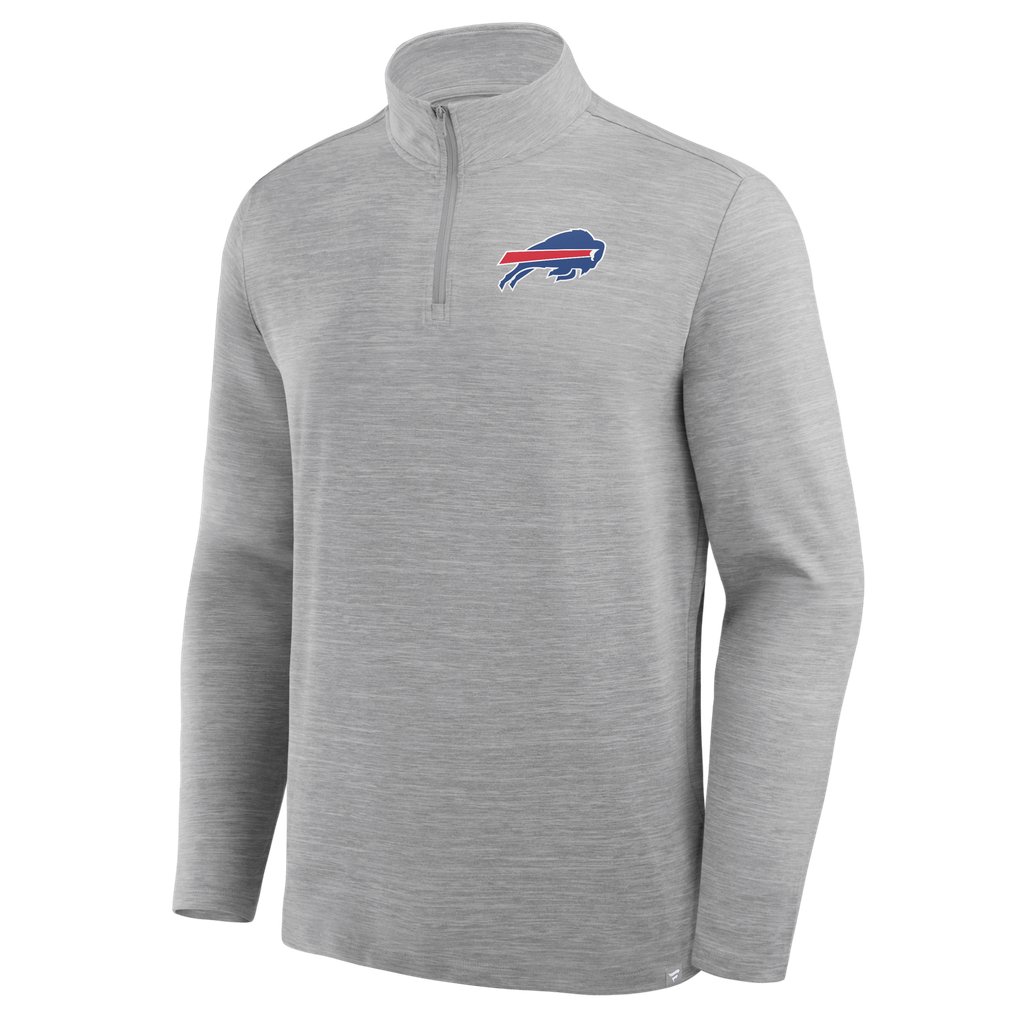 Buffalo Bills Fanatics Clutch Quarter-Zip Pullover - Heather Gray