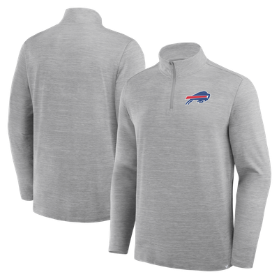 Buffalo Bills Fanatics Clutch Quarter-Zip Pullover - Heather Gray