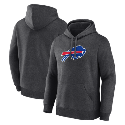 Buffalo Bills Logo Athletic Primary Logo Hoodie - Heather Charcoal