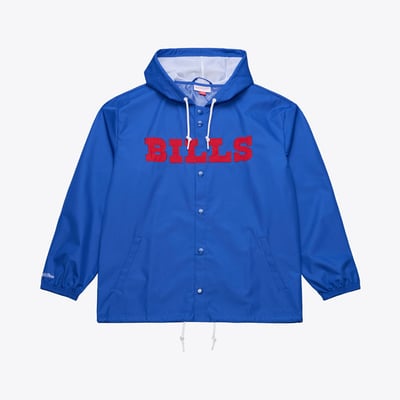 Buffalo Bills Mitchell & Ness Coaches Full-Snap Hooded Windbreaker Jacket - Royal