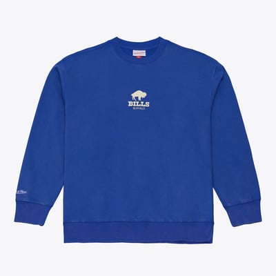 Buffalo Bills Mitchell & Ness Core Essentials Micro Logo Fleece Sweatshirt - Royal
