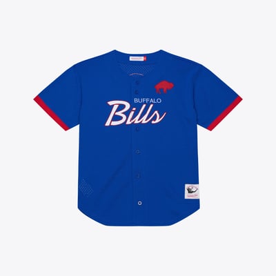  Buffalo Bills Mitchell & Ness Head Coach Mesh Full-Button Fashion Jersey - Royal