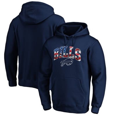 Buffalo Bills Banner Wave Fitted Pullover Hoodie - Navy
