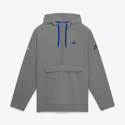 Buffalo Bills Nike Sideline Broken Rules Alternate Anorak Half-Zip Hooded Jacket - Gray