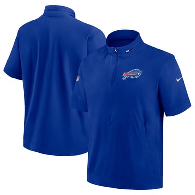  Buffalo Bills Nike Sideline Coach Short Sleeve Hoodie Quarter-Zip Jacket - Royal