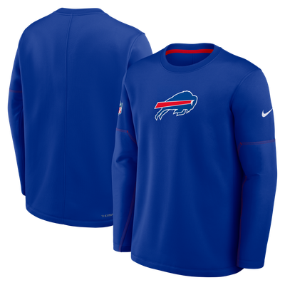 Buffalo Bills Nike Sideline Coaches Team Present Midweight Therma-FIT Sweatshirt - Royal