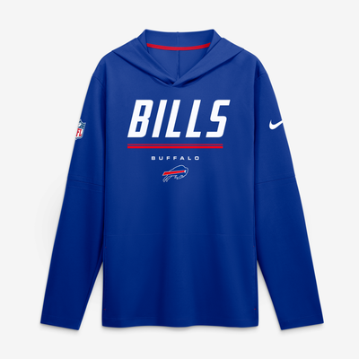 Buffalo Bills Nike Sideline Game On Lightweight Long Sleeve Hooded Dri-FIT Top - Royal