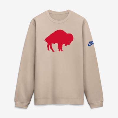 Buffalo Bills Nike I-Formation Rewind Club Crew Sweatshirt - Sand