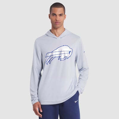  Buffalo Bills Nike Rivalries Collection Sideline Dri-FIT Long Sleeve Hoodie T-Shirt - Silver