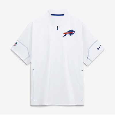 Buffalo Bills Nike Sideline Short Sleeve Quarter-Zip Coaches Jacket - White