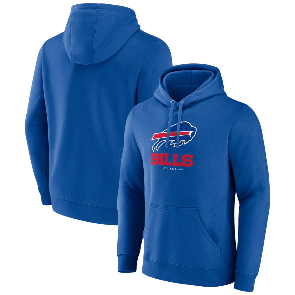 Buffalo Bills Logo Team Lockup Fitted Pullover Hoodie - Royal