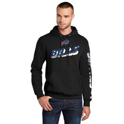 Buffalo Bills Starter Wordmark Logo Pullover Hoodie - Black