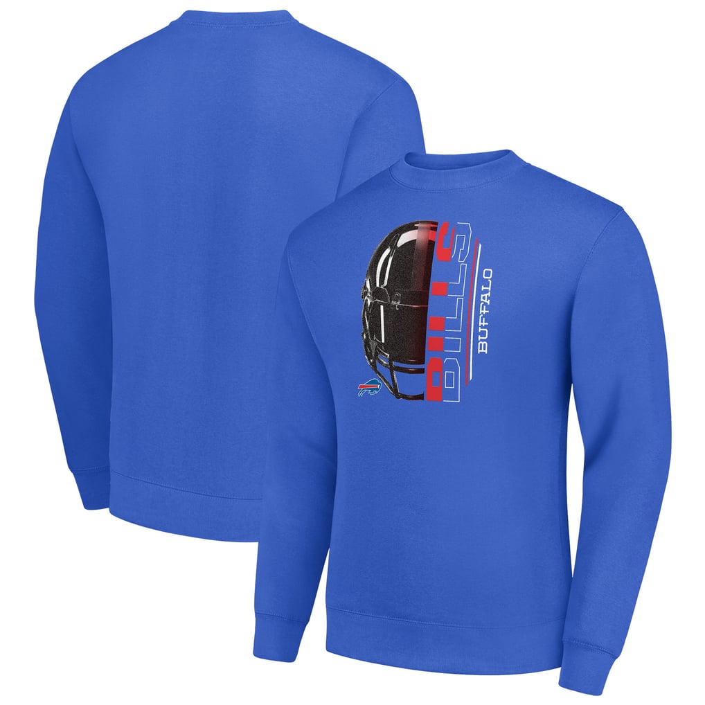 Buffalo Bills Starter Half Helmet Team Graphic Tri-Blend Fleece Pullover Sweatshirt - Royal
