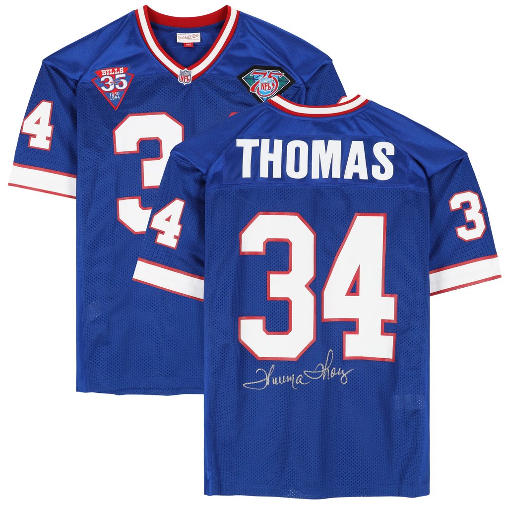 Thurman Thomas Buffalo Bills Autographed Fanatics Authentic Mitchell & Ness Blue Authentic Jersey