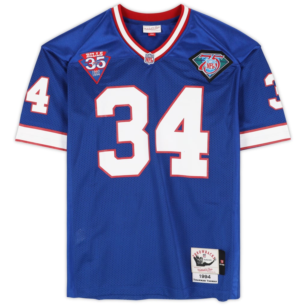 Thurman Thomas Buffalo Bills Autographed Fanatics Authentic Mitchell & Ness Blue Authentic Jersey
