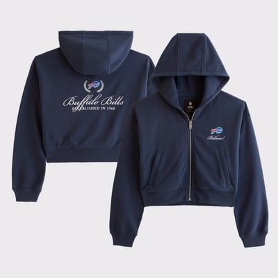 Buffalo Bills Abercrombie & Fitch Women's YPB On The Go 6AM Full-Zip Hoodie - Navy