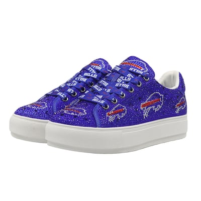  Buffalo Bills Cuce Women's Crystal Team Logo Sneakers - Royal