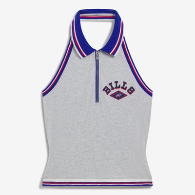 Buffalo Bills Off Season Women's Collared Halter Top - Heather Gray