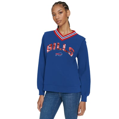 Buffalo Bills Tommy Hilfiger Women's Alice V-Neck Pullover Sweatshirt - Royal