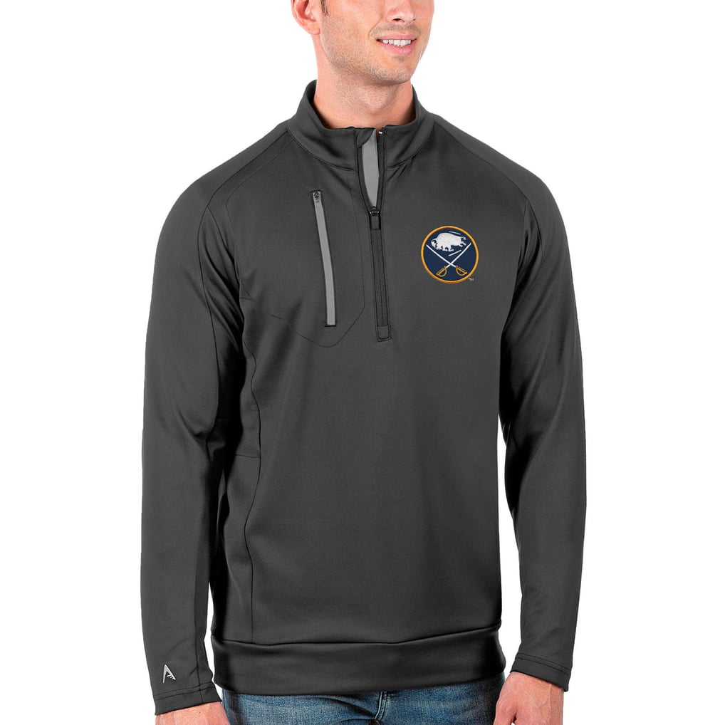 Buffalo Sabres Antigua Generation Quarter-Zip Pullover Jacket - Charcoal/Silver