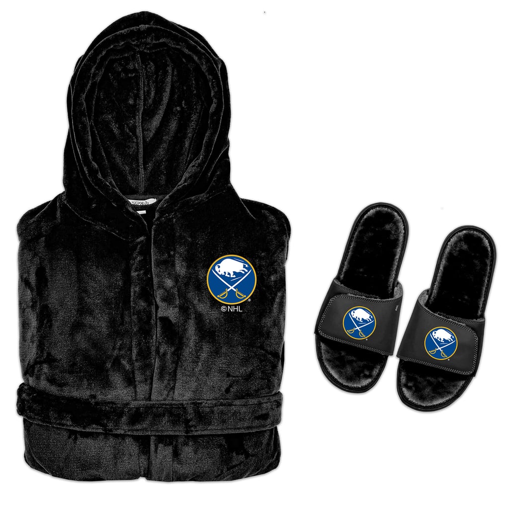  Buffalo Sabres ISlide Hooded Phantom Robe & Fur Slide Bundle - Black