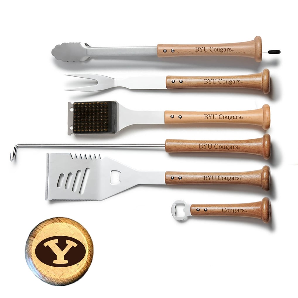 BYU Cougars Baseball BBQ 6-Piece BBQ Tools Grill Set