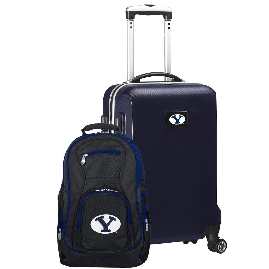 BYU Cougars Deluxe 2-Piece Backpack and Carry-On Set - Navy