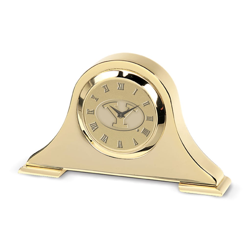 BYU Cougars Gold Napoleon Desk Clock