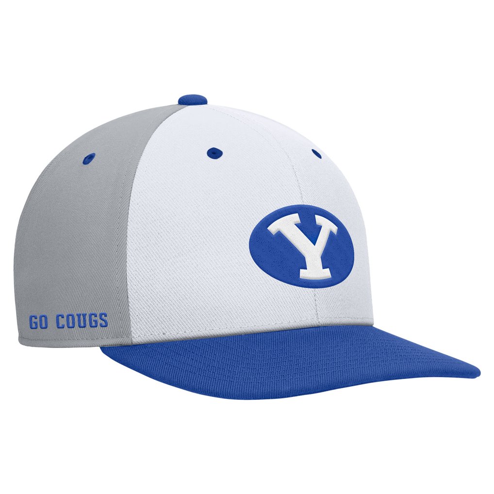 BYU Cougars Nike Pro Performance Snapback Hat - White/Gray