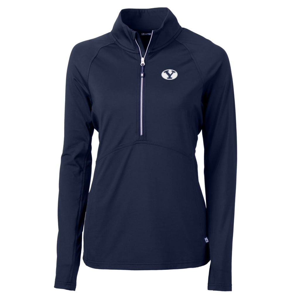 BYU Cougars Cutter & Buck Women's Adapt Eco Knit Half-Zip Pullover Jacket - Navy