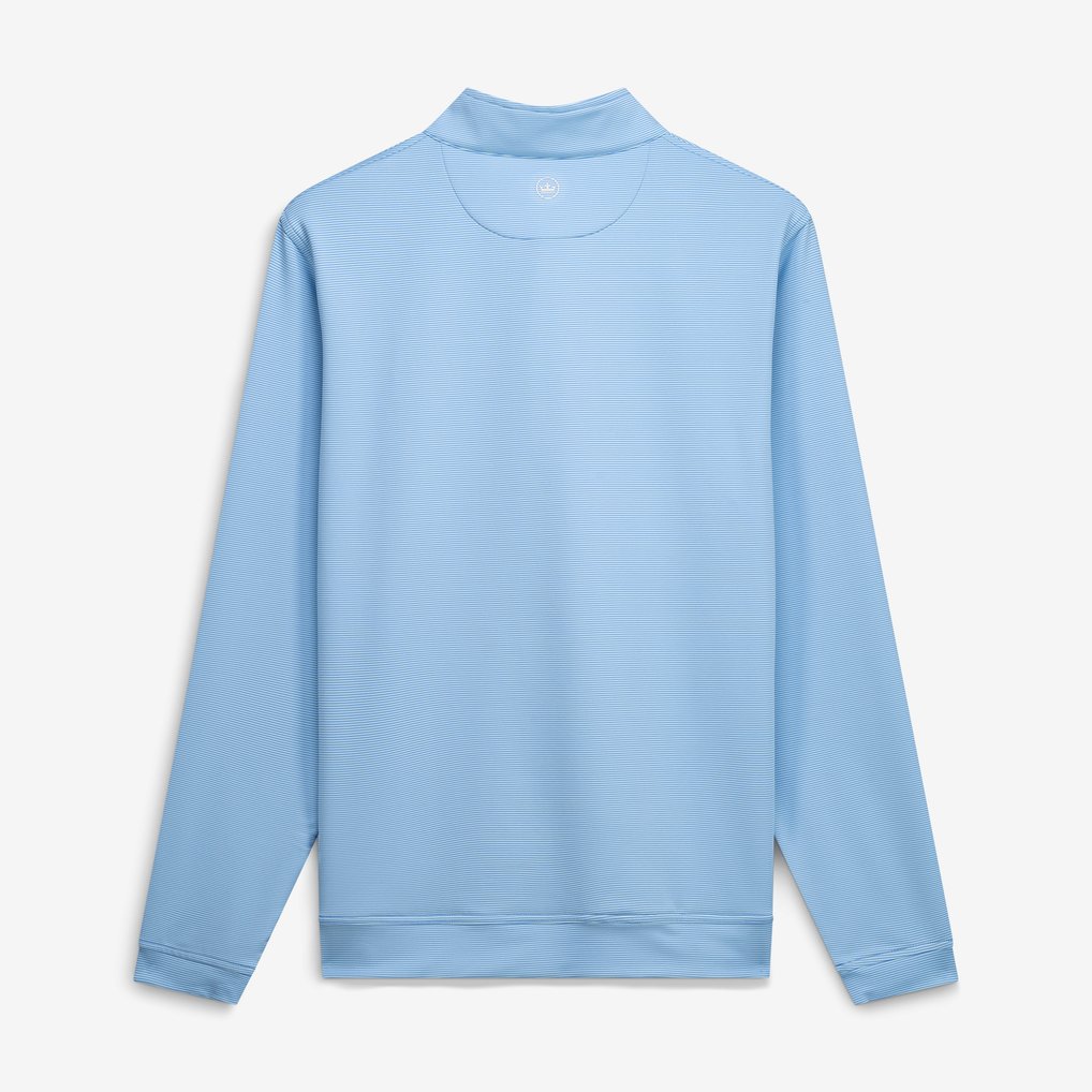Cadillac Championship Peter Millar Men's Perth Sugar Stripe Performance Quarter-Zip Pullover - Blue