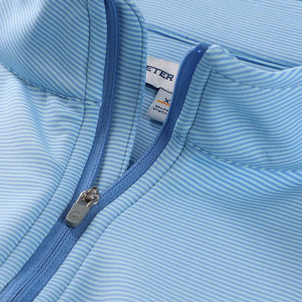 Cadillac Championship Peter Millar Men's Perth Sugar Stripe Performance Quarter-Zip Pullover - Blue