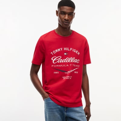 Tommy Hilfiger x Cadillac F1 Team Collab Graphic T-Shirt - Red
