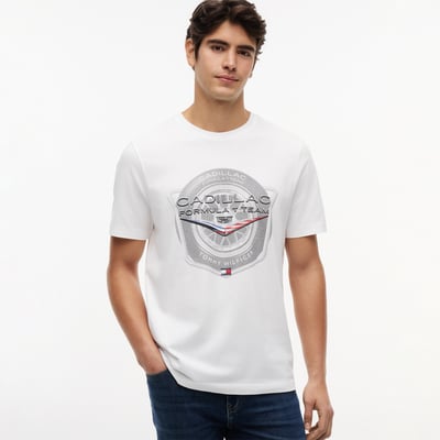 Tommy Hilfiger x Cadillac F1 Team Tire Graphic T-Shirt - White