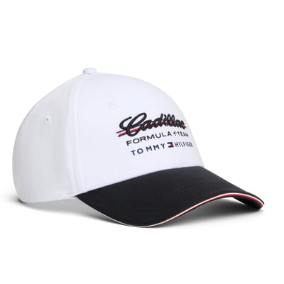 Tommy Hilfiger x Cadillac F1 Team Script Adjustable Hat - White/Black
