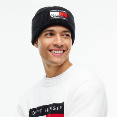  Cadillac F1 Team Tommy Hilfiger Unisex Flag Cuffed Knit Hat - Black