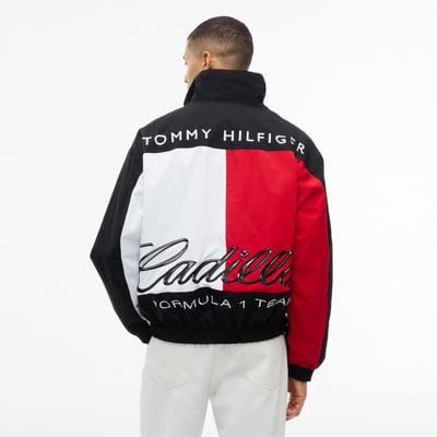  Cadillac F1 Team Tommy Hilfiger Unisex Graphic Flag Full-Zip Jacket - Black