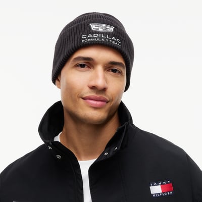  Cadillac F1 Team Tommy Hilfiger Unisex Replica Cuffed Knit Hat - Black