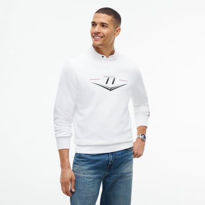 Valtteri Bottas Cadillac F1 Team Tommy Hilfiger Unisex Driver's Chevron Sweatshirt - White