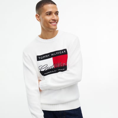  Cadillac F1 Team Tommy Hilfiger Unisex Graphic Flag Sweater - White