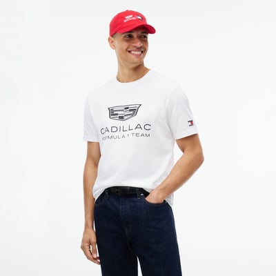  Cadillac F1 Team Tommy Hilfiger Unisex Shield T-Shirt - White