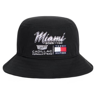  Tommy Hilfiger x Cadillac F1 Team Unisex Miami Bucket Hat - Black