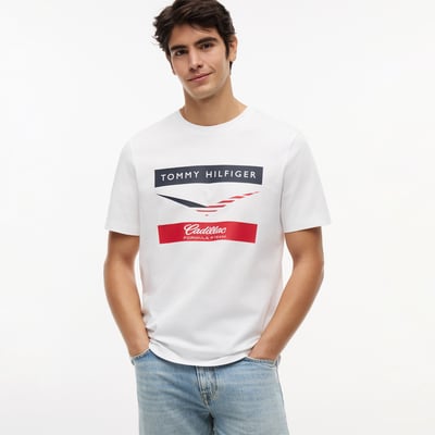Tommy Hilfiger x Cadillac F1 Team Chevron Logo T-Shirt - White - Unisex